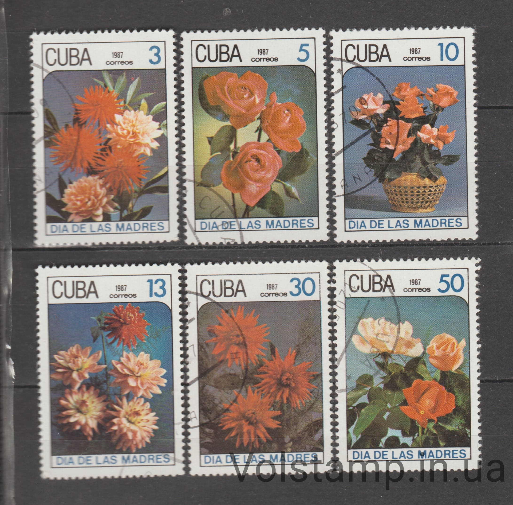 1987 Куба Серия марок (День матери, флора) Гашеные №3093-3098