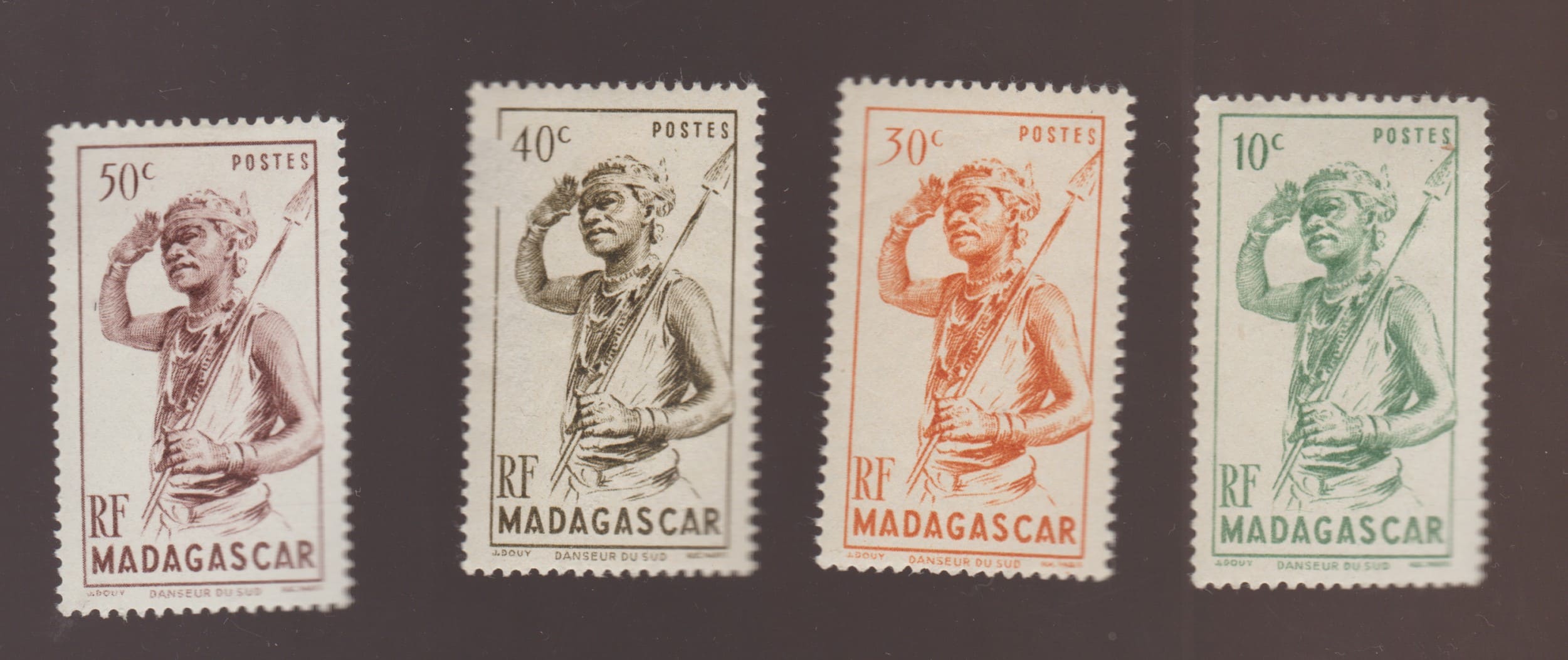 1946 Мадагаскар Серия марок (Полный выпуск «Люди и животные» (1946)) MH №387-390