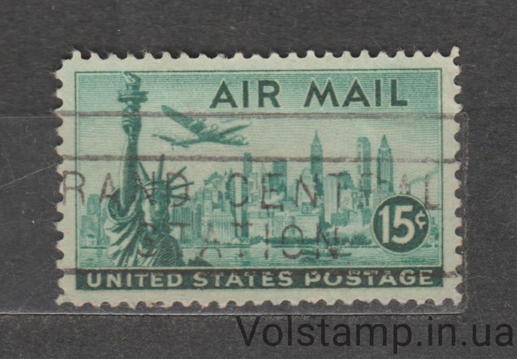 1947 США Марка (Статуя Свободы, линия горизонта Нью-Йорка и созвездие Локхид) Гашеная №561