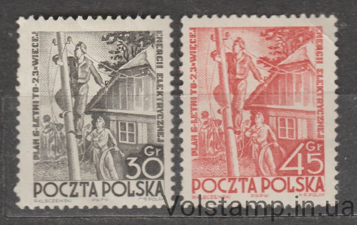 1951 Польша Серия марок (Шестилетний план реконструкции) MNH №719-720