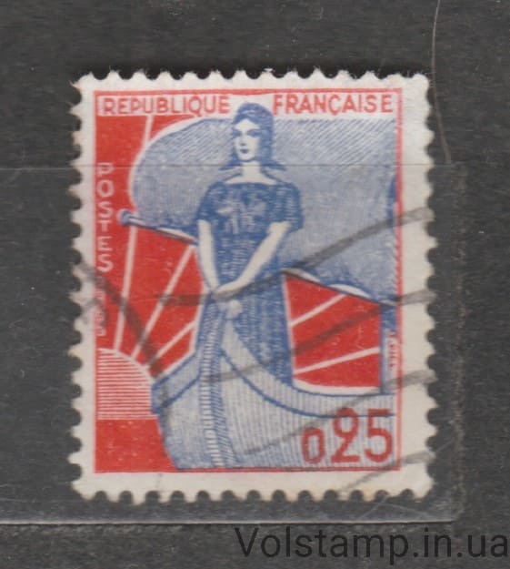 1960 Франция Марка (Марианна в лодке) Гашеная №1278