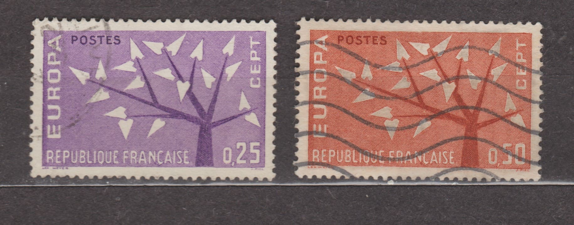 1962 Франція Серія марок (Європа (CEPT) 1962 - Дерево) Гашені №1411-1412