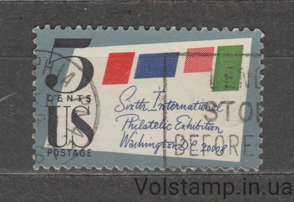 США Марка (Выпуск Шестой Международной филателистической выставки) Гашеная №901 1966 США Марка (Выпуск Шестой Международной филателистической выставки) Гашеная №901