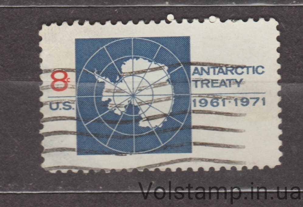 1971 USA Stamp (Antarctica map) Used №1041