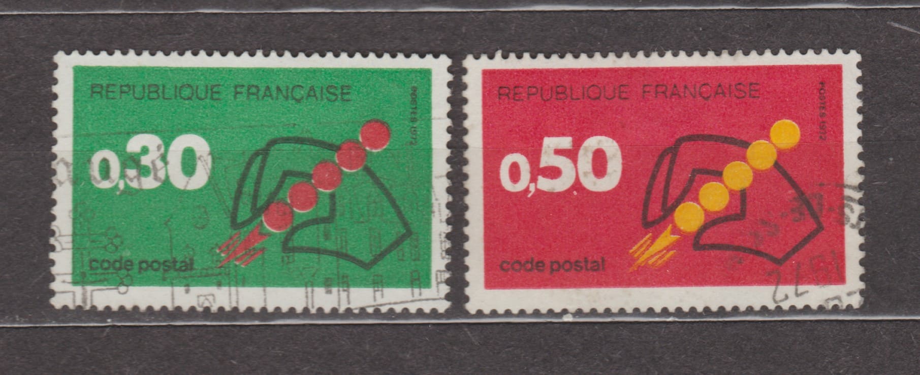 1972 Франция Серия марок (Рука и кодовые эмблемы) Гашеные №1795-1796