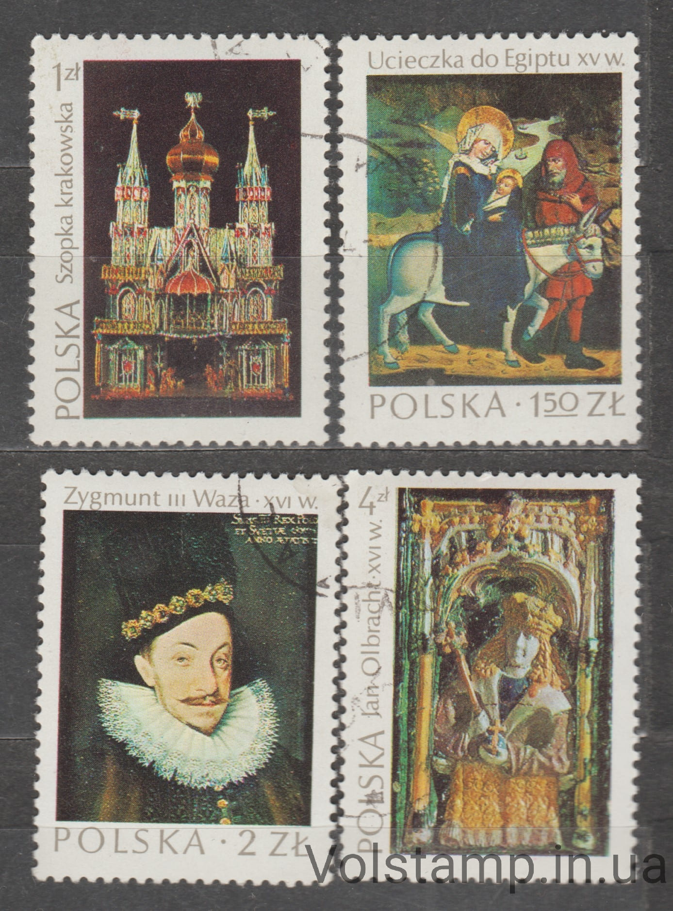 1974 Польша Серия марок (Шедевры польского искусства.) Гашеные №2346-2349