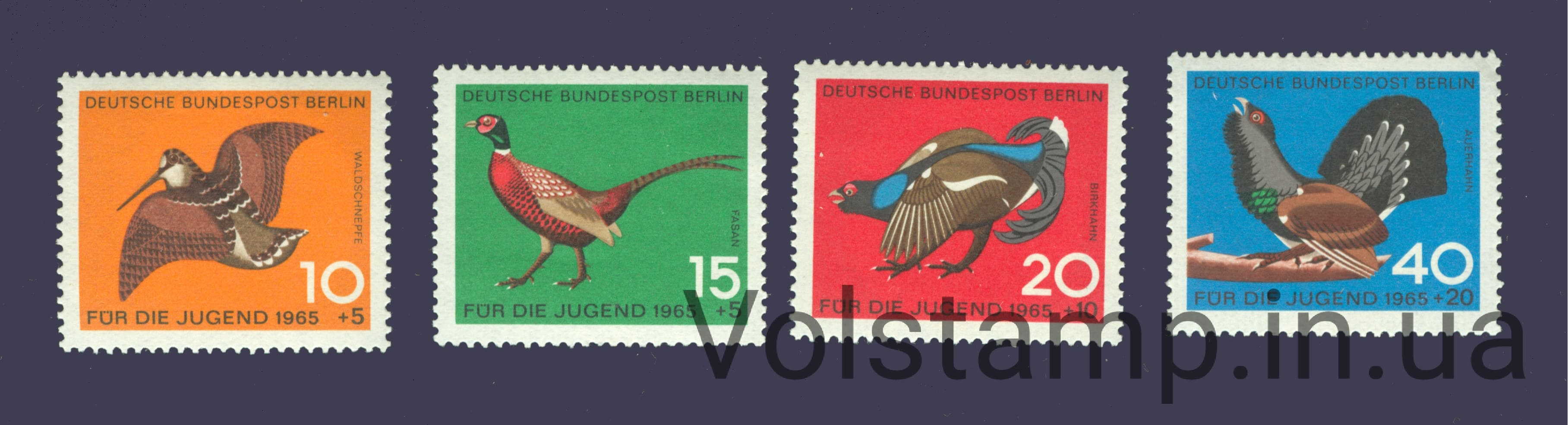 1965 Германия Берлин (Запад) Серия марок (Птицы) MNH №250-253