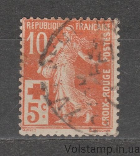 1914 Франция Марка (Красный Крест) Гашеная №126