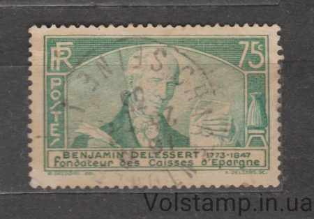 1935 Франция Марка (Бенжамен Делессерт (1773–1847). Основатель сберегательных касс) Гашеная №299