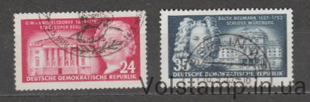 1953 ГДР Серия марок (200. Смерть известного немецкого архитектора) Гашеные №382-383