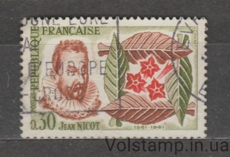 1961 Франция Марка (Табак - Жан Нико 1561) Гашеная №1340