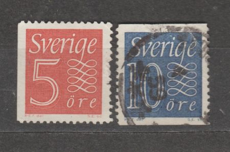 1961 Швеция Серия марок (Новый тип цифр) Гашеные №429-430