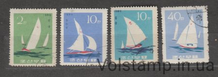 1965 Северная Корея Серия марок (Яхты) Гашеные №666-669