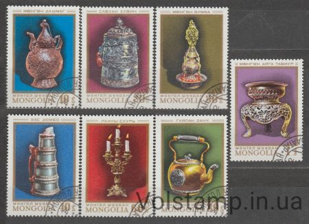 1974 Mongolia Stamp series (Treasures of 19th century jewelers) Used №894-900