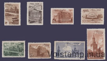 1946 Серия марок Виды Москвы MH №980-987