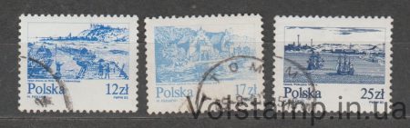 1982 Польша Серія марок (Плоты из деревьев на реке Висла, автор J. Telekowski) Гашені №2833-2835