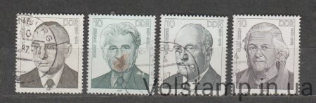 1987 НДР Серія марок (Личности немецкого рабочего движения) Гашені №3082-3085