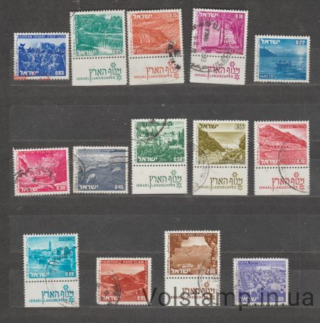 1972 Ізраїль Серія марок (Краєвиди Ізраїлю) Гашені №524-537