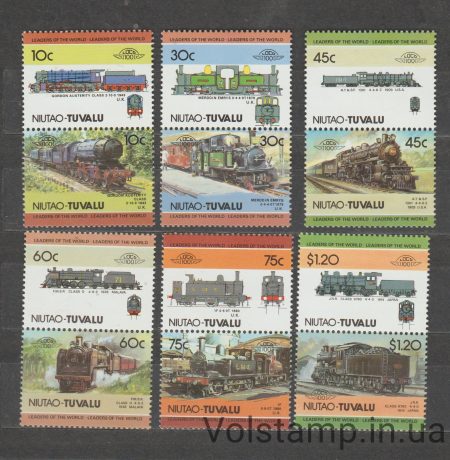 1985 Tuvalu, Niutao Series of stamps (Locomotives) MNH №45-56