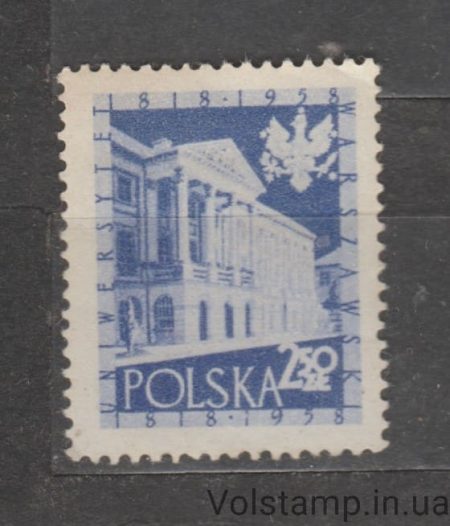 1958 Польша Марка (Варшавский университет) MNH №1056
