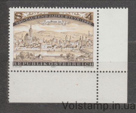 1980 Австрия Марка (Тысячелетие Штайра (Верхняя Австрия)) MNH №1645