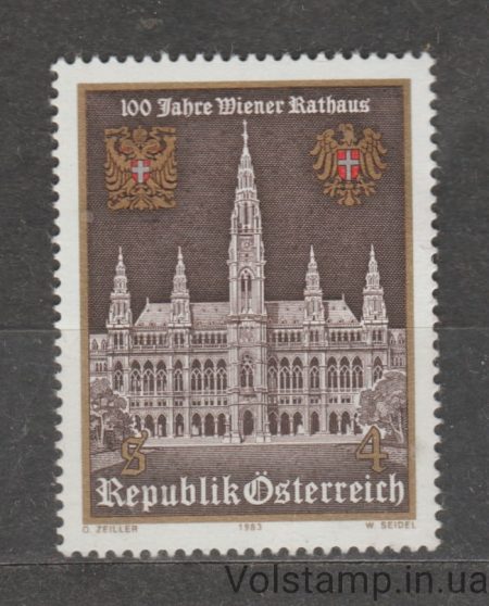1983 Австрия Марка (Столетие Венской ратуши) MNH №1752