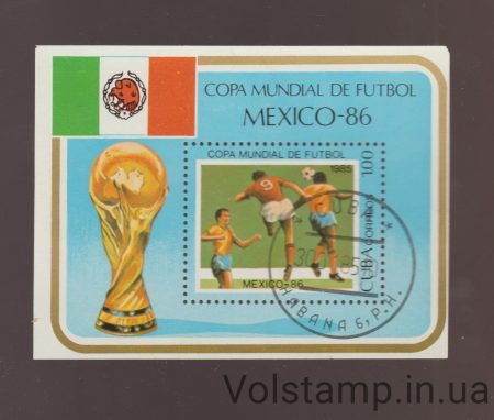1985 Cuba Block (Football World Cup. MEXICO-86) Used №BL88