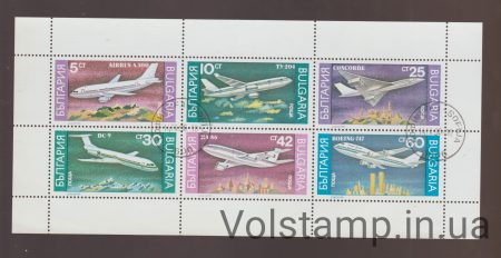 1990 Bulgaria Small sheet (Airplanes) Used №3858-3863