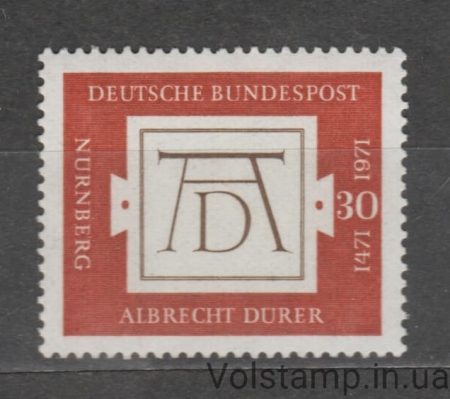 1971 Germany, FRG Stamp (Signum by Albrecht Dürer) MNH №677