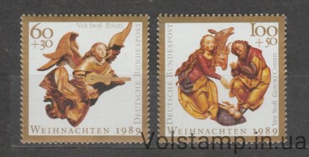 1989 Германия, Федеративная Республика Серия марок (Рождество 1989 года) MNH №1442-1443