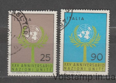 1970 Италия Серия марок (25 лет Организации Объединенных Наций) Гашеные №1319-1320