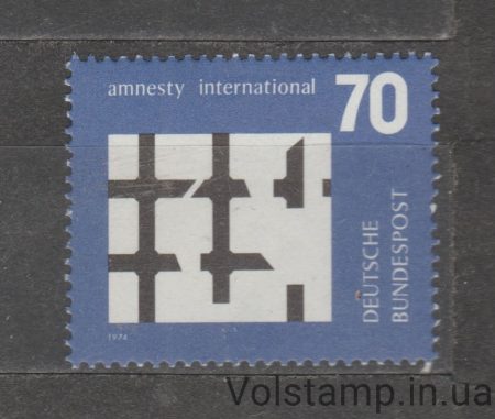 1974 Германия, ФРГ Марка (Сломанные прутья тюремного окна (Amnesty International)) MNH №814