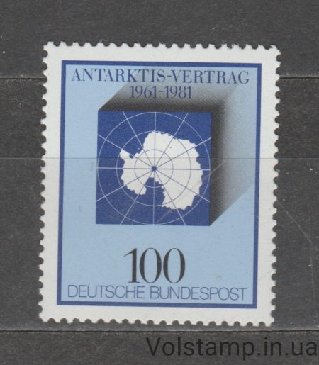 1981 Германия, ФРГ Марка (Карта Антарктиды) MNH №1117