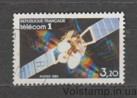 1984 Франция Марка (Спутник связи Telecom 1) Гашеная №2459