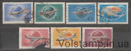 1958 серия марок Гражданский воздушный флот СССР - Гашеные №2098-2104
