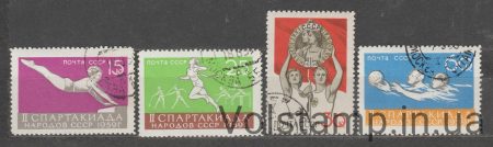1959 stamp series Second Spartakiad of the Peoples of the USSR - Used №2250-2253