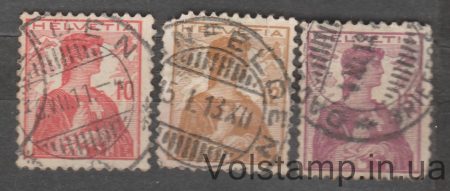 1909 Швейцарія Серія марок (Статуя Гельвеції) Гашена №114-116