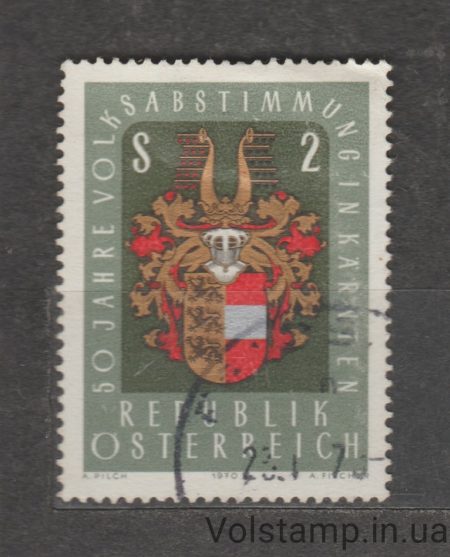 1970 Австрия Марка (Герб Кернтена) Гашеная №1343