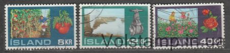 1972 Исландия Серия марок (Теплицы) Гашеная №465-467