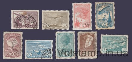 1938 Серія марок (Авіаційний спорт) Гашена №538-546