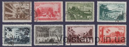 1939 Stamp series (Resorts of the USSR) Used 613-620