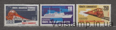 1971 Туреччина Серія марок (Міжнародні залізничні лінії) MNH №2235-2237