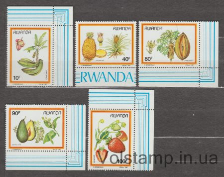 1987 Rwanda Series of stamps (Fruits) MNH №1370-1374