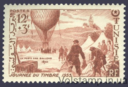 1955 Тунис Марка (Авиация, день печати, воздушный шар) MNH №429