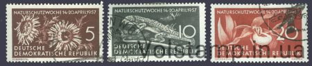 1957 ГДР Серия марок (Флора, неделя сохранения) Гашеные №561-563