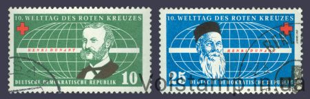 1957 GDR Series stamps (Red Cross) Used №572-573