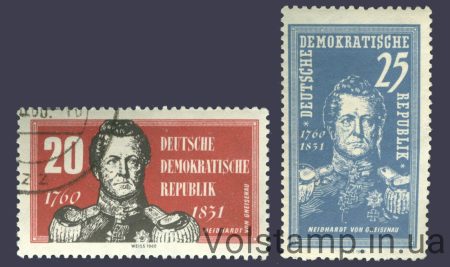 1960 ГДР Серия марок (200 день рождения Нейдхардт фон Гнейзенау, Август) Гашеные №793-794