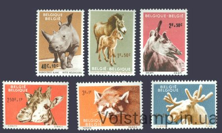 1961 Belgium series of stamps (mammals, fauna) MNH №1242-1247