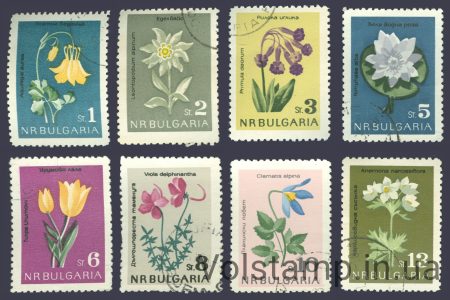 1963 Bulgaria Series stamps (Flowers) Used №1407-1414