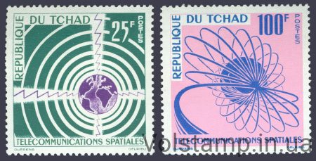 1963 Чад Серія марок (Космос, Космічний зв'язок) MNH №97-98